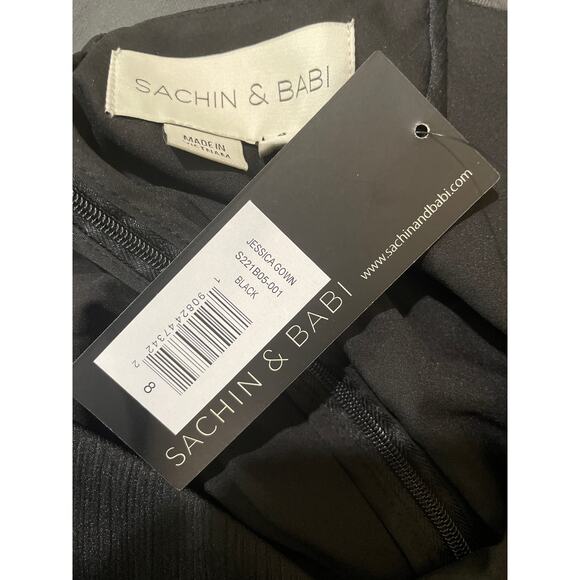 Sachin & Babi Black Jessica Gown Dress Size 8 NWT Empire Waist Timeless Classy - Picture 11 of 12